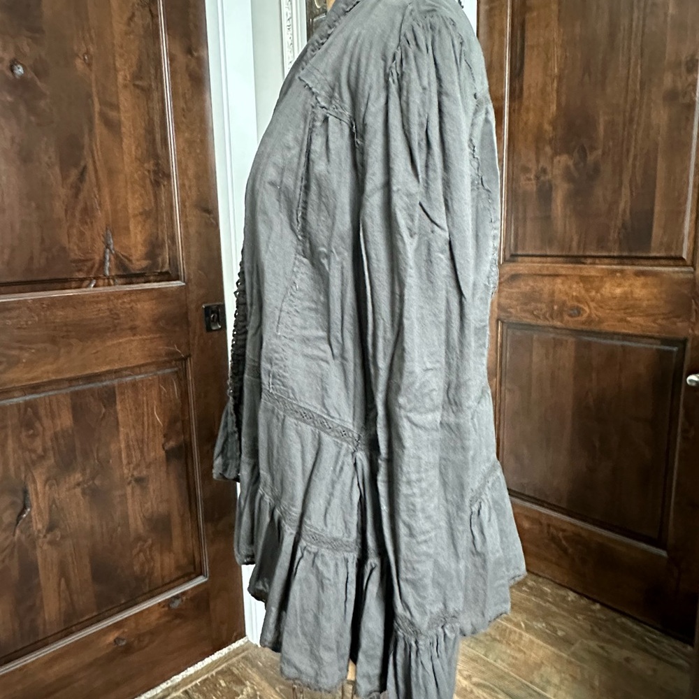 Free People Gray Ruffled Jacket - Picture 4 of 6